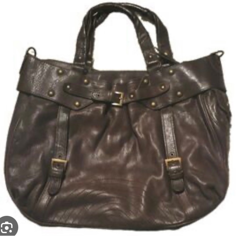 BCBG Vintage Brown Leather Satchel Bag | Genuine Leather| Excellent Condition